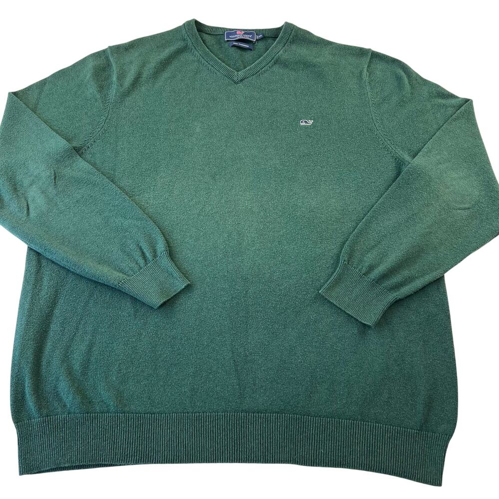 Vineyard Vines Green Cotton Cashmere Men's Crewneck Sweater Size 2XL